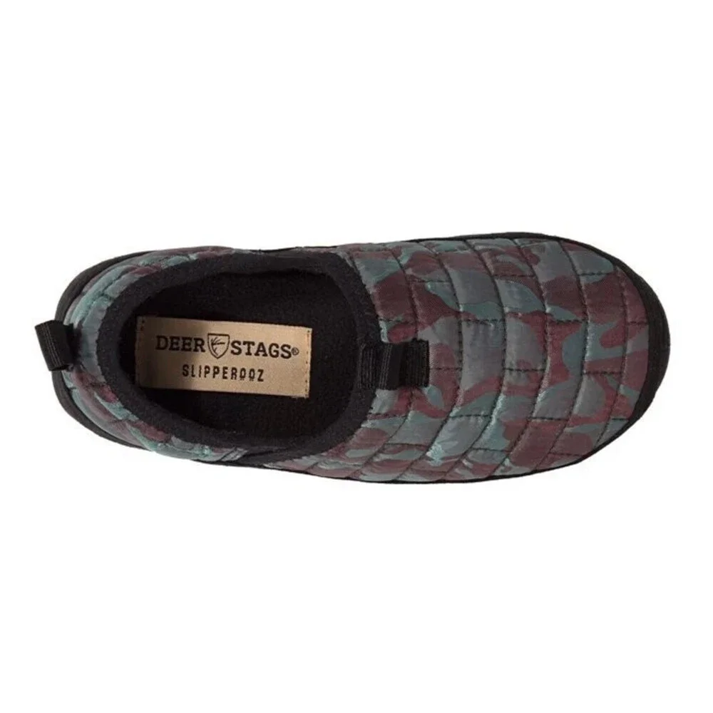 Deer Stags Lil Yuma Slippers Kids 12 Red Camo Quilted Round Toe Slip On JOBB1698